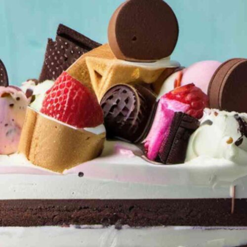 Ice Cream Cake with Ice Cream Sandwiches